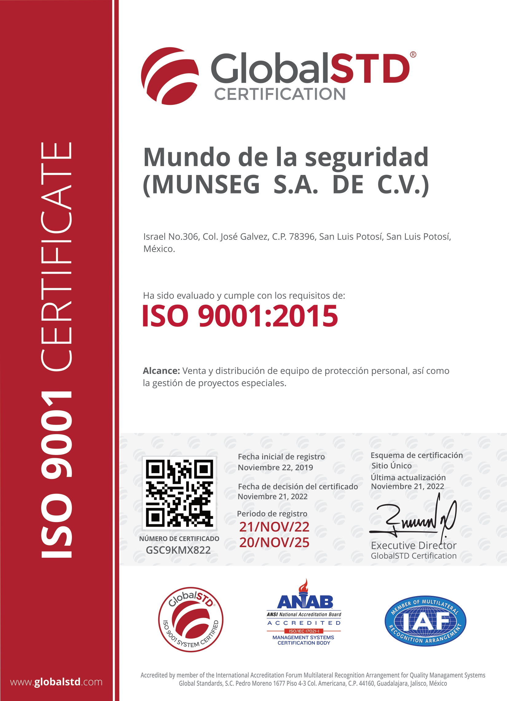 Certificación ISO 9001